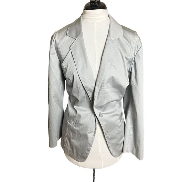 Lane Bryant Blazer Silver Gray Size 26 Lightweight Stretchy Year Round Wear NWT - Picture 1 of 8